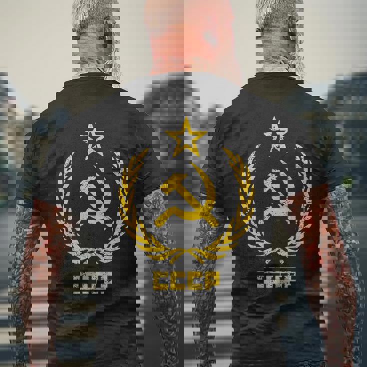 鎌と槌の星cccpソビエト連邦 長袖tシャツ メンズTシャツ バックプリント 高齢者への贈り物