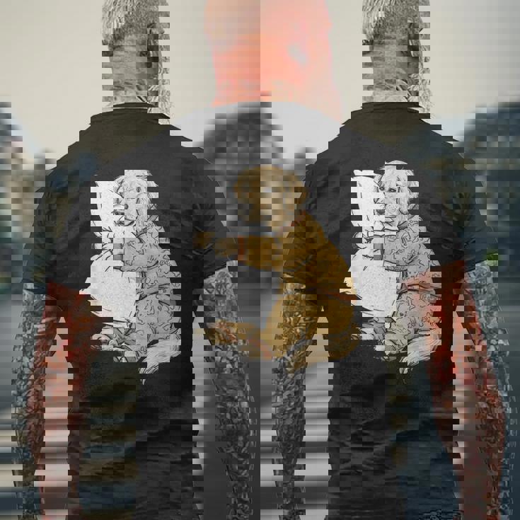 面白い スリーピー ゴールデンレトリバー パジャマ メンズ レディース キッズ メンズTシャツ バックプリント 高齢者への贈り物