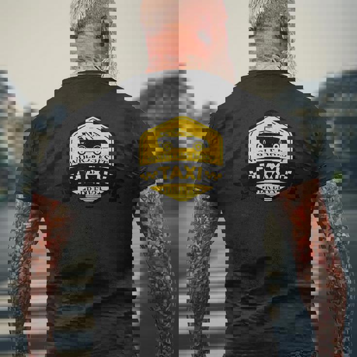 面白い タクシー運転手 世界最高のタクシー運転手 メンズTシャツ バックプリント 高齢者への贈り物