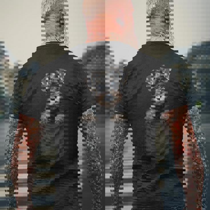 面白いtシャツ シュナウザー ポケット イヌ わんこ メンズ 犬好き グッズ おもしろ 面白い 服 ネタ 長袖tシャツ メンズTシャツ バックプリント 高齢者への贈り物