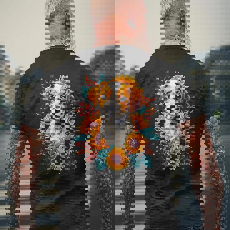 面白いtシャツ ジャックラッセルテリア ひまわり イヌ メンズ グッズ かわいい おもしろ 面白い 服 ネタ メンズTシャツ バックプリント 高齢者への贈り物