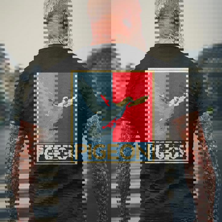 面白いtシャツ ハト 鳥 鳩 クール バードウォッチング 服 メンズ おもしろ 面白い おもしろグッズ メンズTシャツ バックプリント 高齢者への贈り物