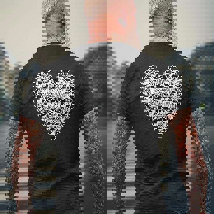 面白いtシャツ パグ 犬 ハート イヌ メンズ 犬好き グッズ かわいい おもしろ 面白い 服 ネタ メンズTシャツ バックプリント 高齢者への贈り物