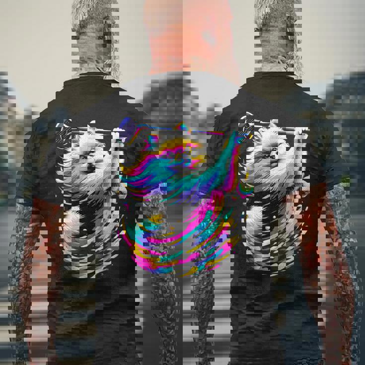 面白いtシャツ ポメラニアン ゴルフ イヌ メンズ 犬好き グッズ かわいい おもしろ 面白い 服 ネタ メンズTシャツ バックプリント 高齢者への贈り物