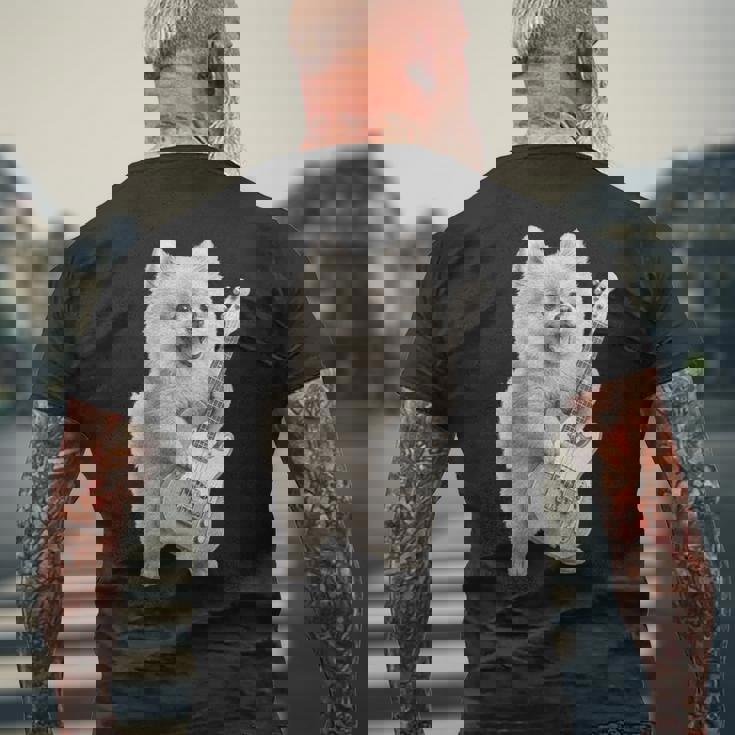 面白いtシャツ ポメラニアン 犬 ギター イヌ メンズ 犬好き グッズ かわいい おもしろ 面白い 服 ネタ 長袖tシャツ メンズTシャツ バックプリント 高齢者への贈り物