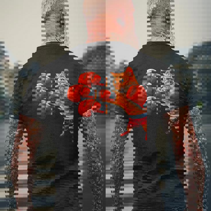 面白いtシャツ 猫 ネコ ボクシング メンズ 猫好き グッズ おもしろ 面白い 服 ネタ にゃんこ 猫の下僕 メンズTシャツ バックプリント 高齢者への贈り物