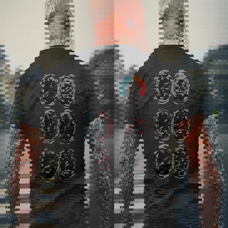 面白いtシャツ 自動車 車 スピードメーター イラスト キッズ 子供 大人 メンズ おもしろグッズ 男の子 メンズTシャツ バックプリント 高齢者への贈り物