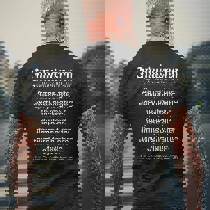 面白いオンブズマン メンズTシャツ バックプリント 高齢者への贈り物