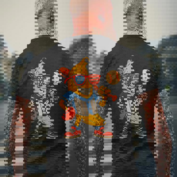 面白いバナナ野球アメリカ国旗サングラス 7月4日 メンズTシャツ バックプリント 高齢者への贈り物