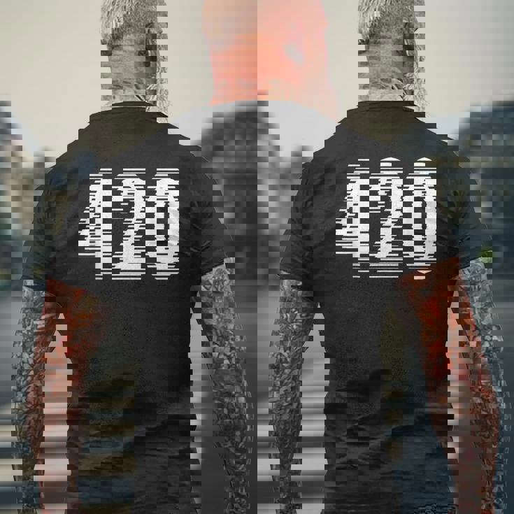 面白いマリファナ-目の錯覚 420 メンズTシャツ バックプリント 高齢者への贈り物