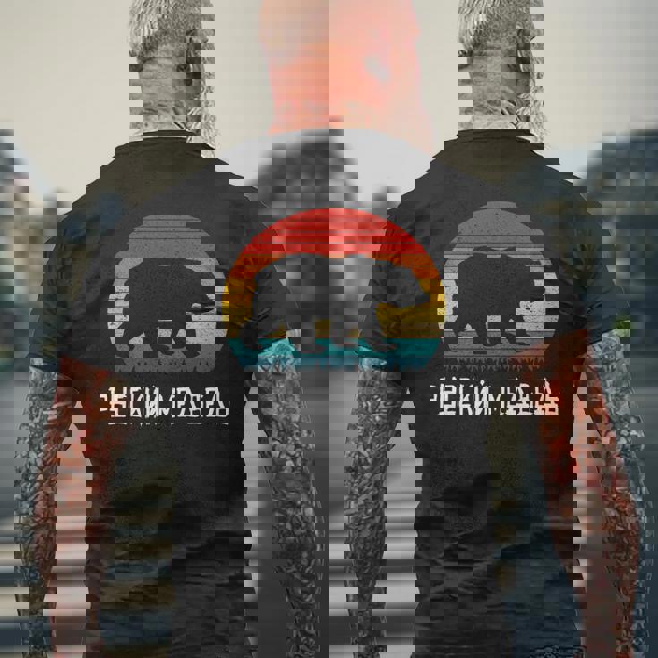 面白いロシア語 ロシアのクマのシルエット ロシア 長袖tシャツ メンズTシャツ バックプリント 高齢者への贈り物