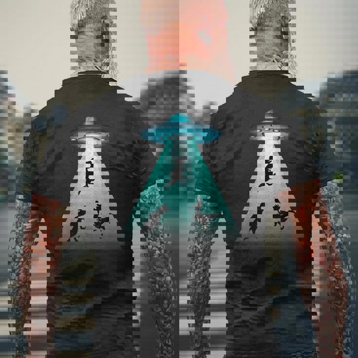 面白いヴィンテージエイリアン恐竜愛好家誘拐ギフト 大人キッズ メンズTシャツ バックプリント 高齢者への贈り物