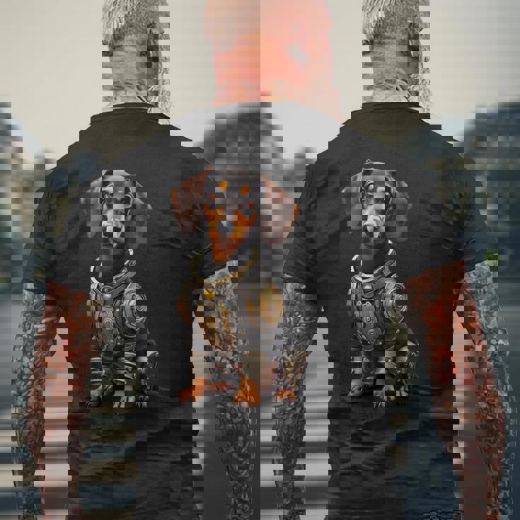 面白い犬ロボット技術サイボーグい 犬ロボット動物 Ai Lover Robotic Dog 長袖tシャツ メンズTシャツ バックプリント 高齢者への贈り物