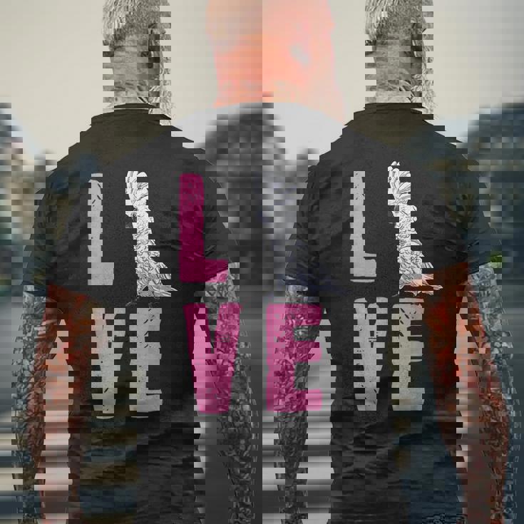 面白い鳥の恋人の贈り物-タイハクオウム メンズTシャツ バックプリント 高齢者への贈り物