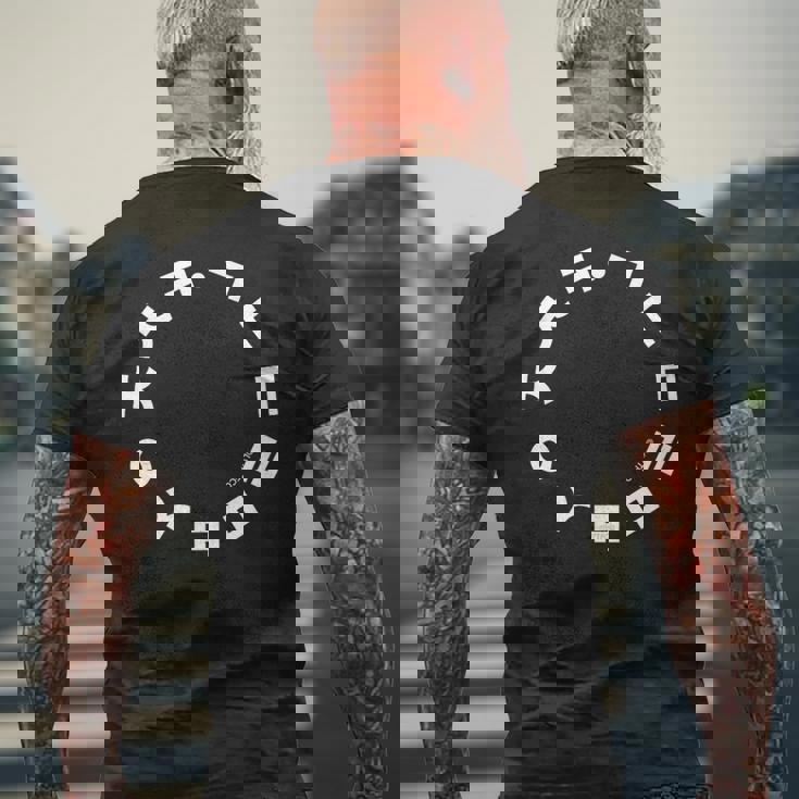 韓国ハングルアルファベットサークルパターンアート メンズTシャツ バックプリント 高齢者への贈り物