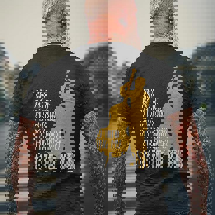 頭の中でコントラバスを思い浮かべます メンズTシャツ バックプリント 高齢者への贈り物