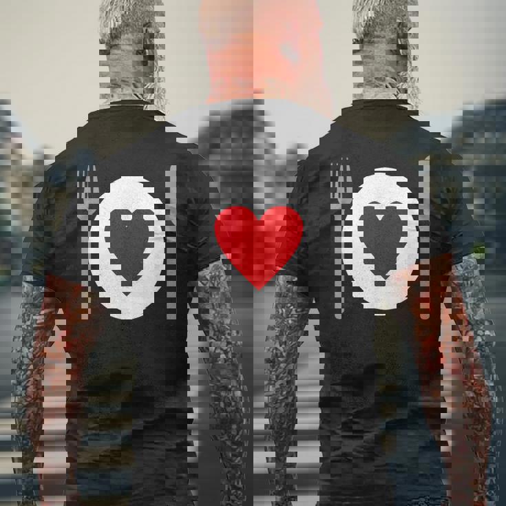 食べることが大好き メンズTシャツ バックプリント 高齢者への贈り物