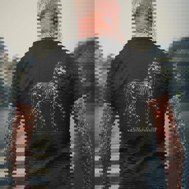 馬の骨格系 スタディ エクウス フェラス 馬の恋人 ビンテージ メンズTシャツ バックプリント 高齢者への贈り物