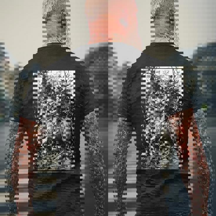 騎士と死と悪魔 アルブレヒト・デューラー1513 長袖tシャツ メンズTシャツ バックプリント 高齢者への贈り物