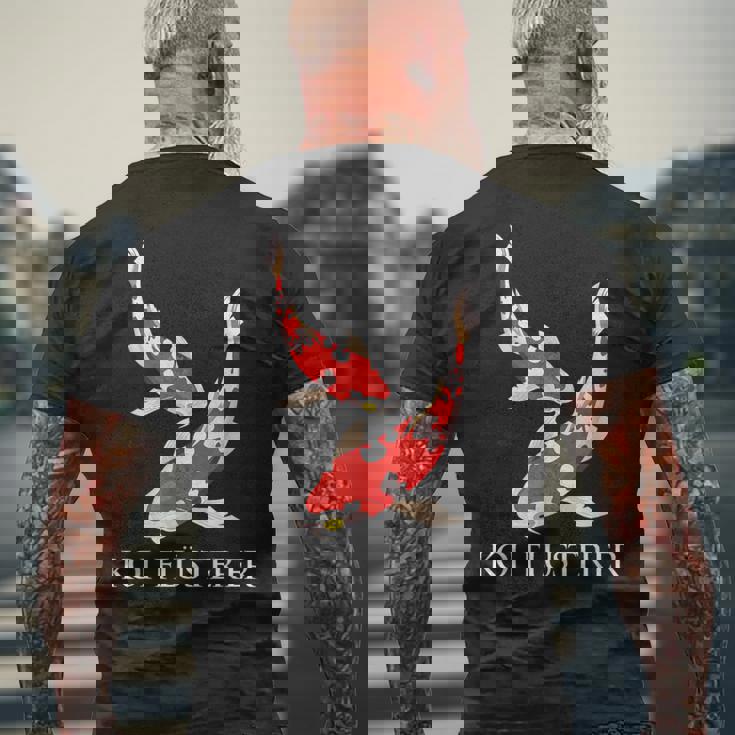 鯉 ささやき魚 鯉 日本 鯉 錦鯉 メンズTシャツ バックプリント 高齢者への贈り物