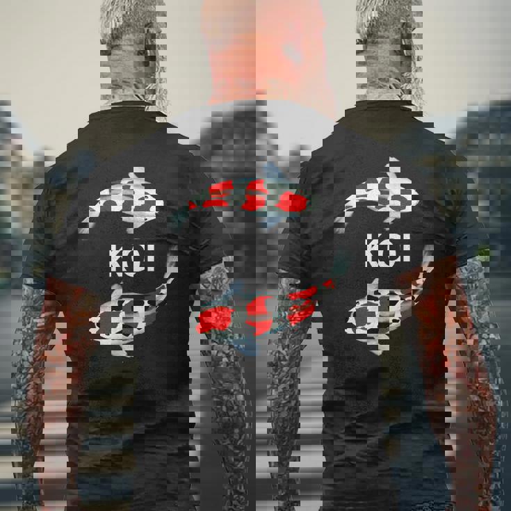 鯉魚錦鯉 メンズTシャツ バックプリント 高齢者への贈り物