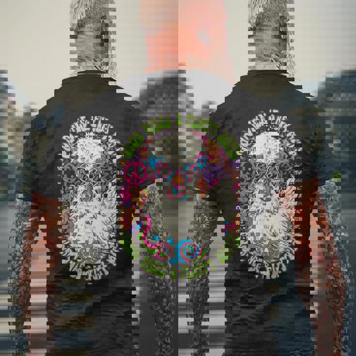 鶏好き ふわふわ お尻 バイブ 動物 ユーモア メンズTシャツ バックプリント 高齢者への贈り物