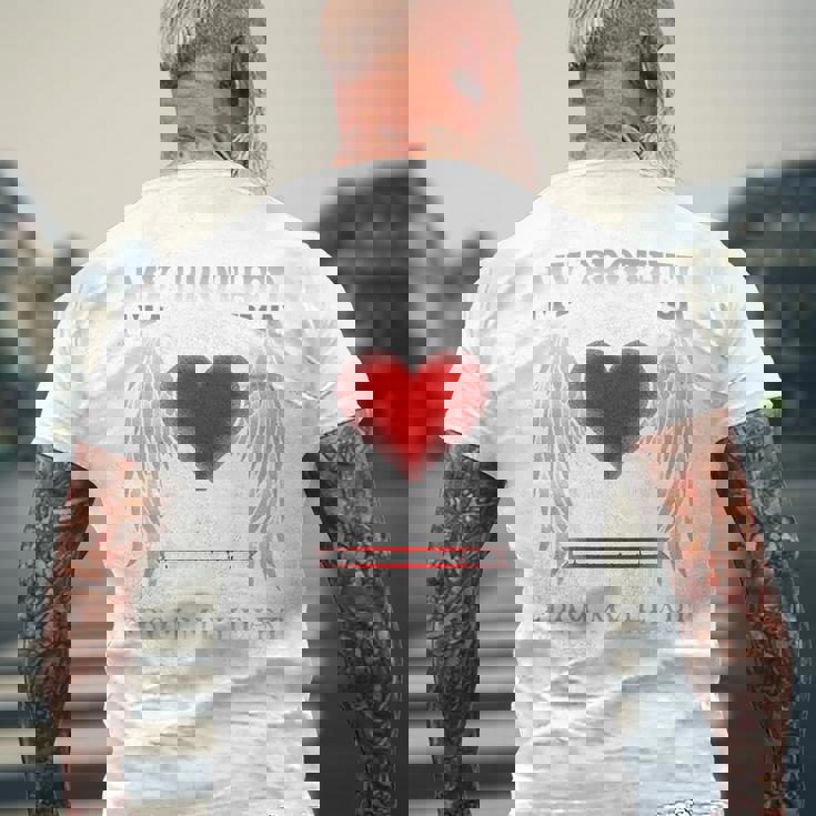 バックプリント My Guardian Angel Brotherメモリアル メンズTシャツ バックプリント 高齢者への贈り物