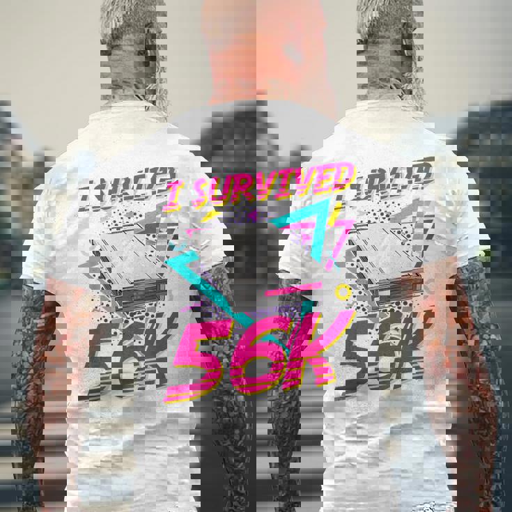 90年代 ノスタルジー レトロ 90年代 ダイヤルアップ インターネット ヴィンテージ メンズTシャツ バックプリント 高齢者への贈り物