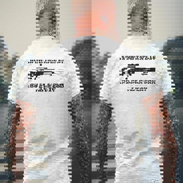 Bad News スナイパーライフル アーミー ジョーク ミリタリー ユーモア メンズTシャツ バックプリント 高齢者への贈り物