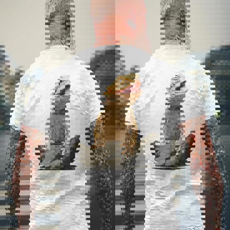 Bearded Dragon Youth Gecko Lizard Animal メンズTシャツ バックプリント 高齢者への贈り物