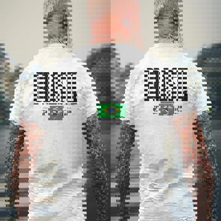 Brasil Est 1500 ブラジル ブラジリアン 国旗 プライド 長袖tシャツ メンズTシャツ バックプリント 高齢者への贈り物