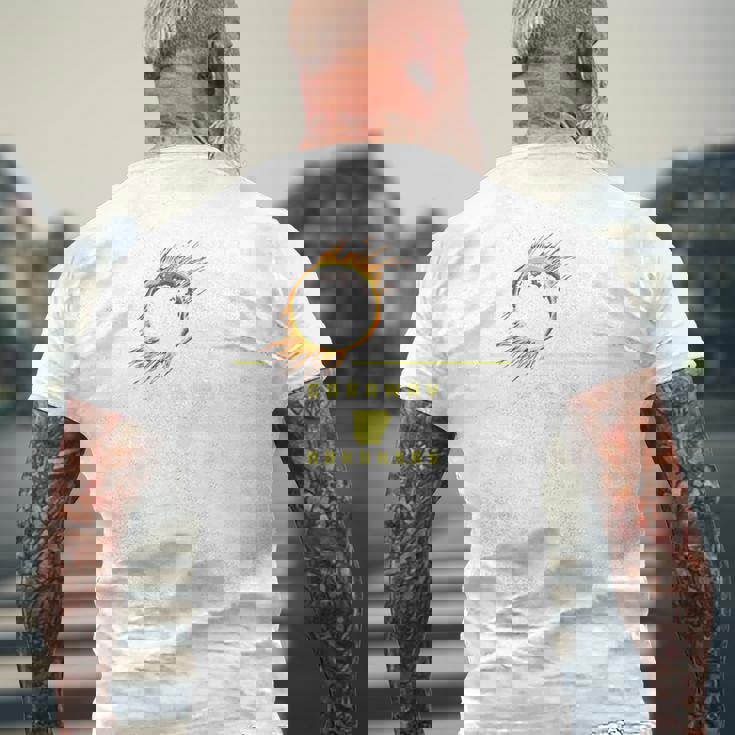 Caraway Arkansas 2024 Total Solar Eclipse Premium Men's Back Print T-Shirt Gifts for Old Men