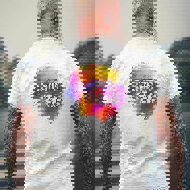 Colormear Happy Holi メンズTシャツ バックプリント 高齢者への贈り物