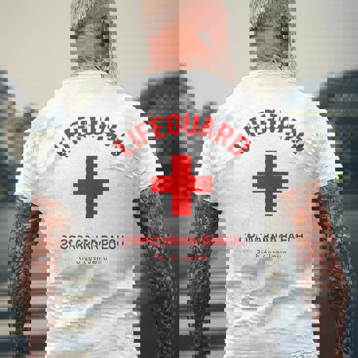 Copacabana ビーチライフガード メンズTシャツ バックプリント 高齢者への贈り物