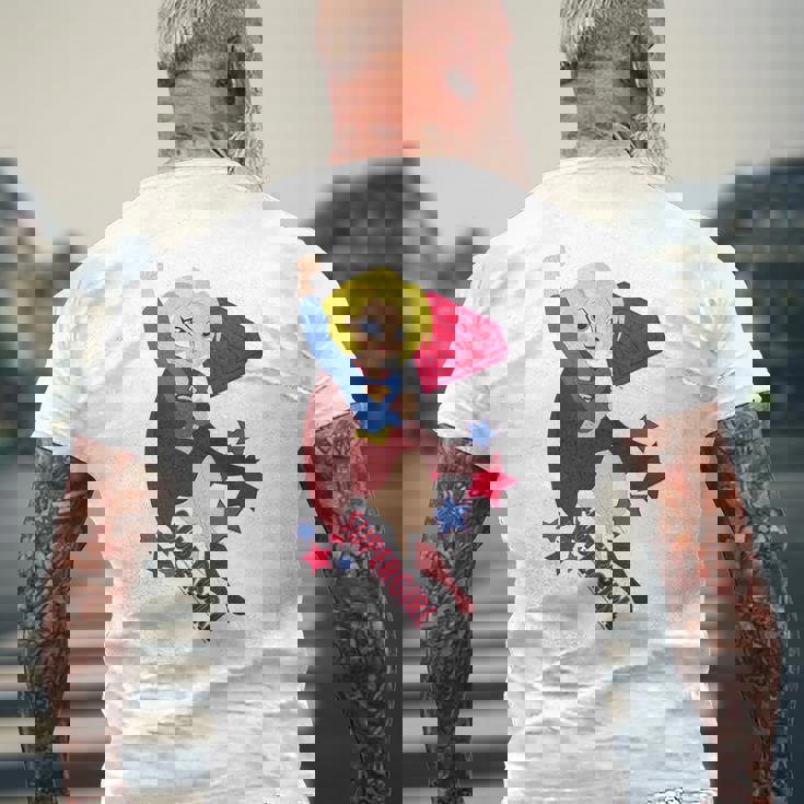 Dcスーパーヒーローガールズスーパーガールスターズ メンズTシャツ バックプリント 高齢者への贈り物