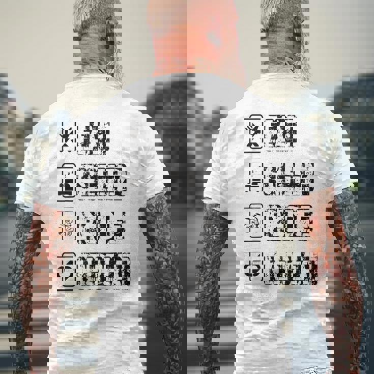 Eatleep Ride Repeat オートバイ バイク モーターサイクリスト 格言 メンズTシャツ バックプリント 高齢者への贈り物