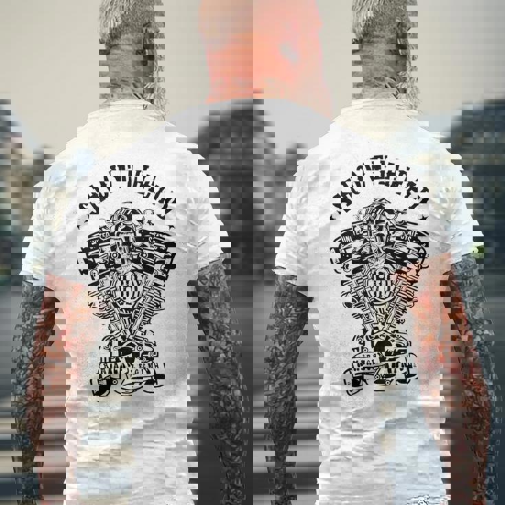 Hdhovelhead アメリカンバイクレジェンドtwin エンジンスカル メンズTシャツ バックプリント 高齢者への贈り物