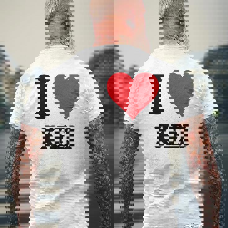 I Heart Keiファーストネーム I Love パーソナライズ メンズTシャツ バックプリント 高齢者への贈り物