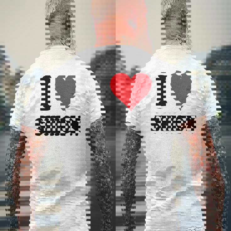 I Hearthion ファーストネーム I Love パーソナライズ メンズTシャツ バックプリント 高齢者への贈り物