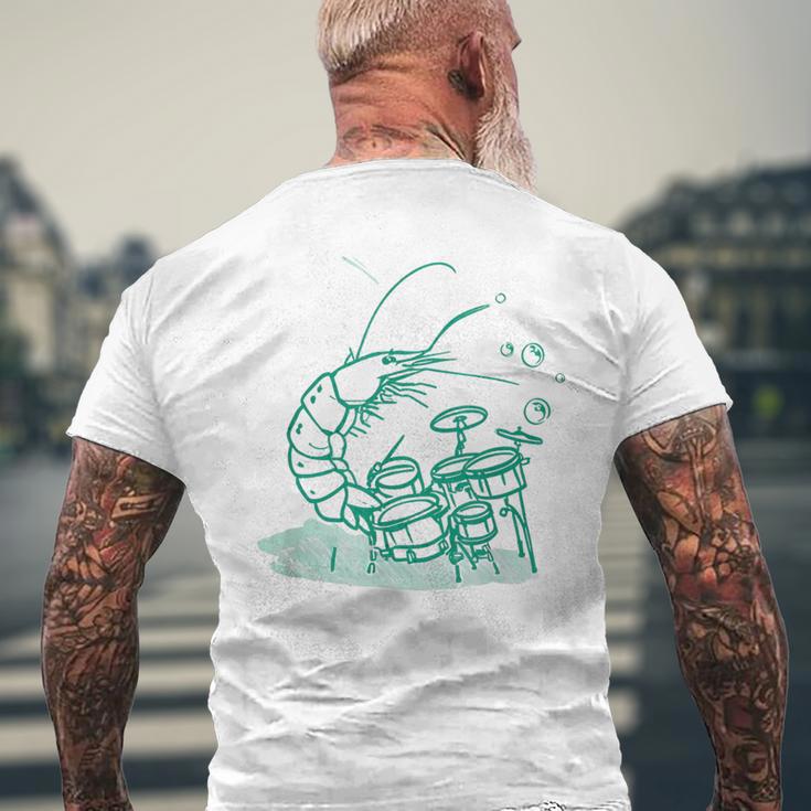 Instrument Musique Batterie Drôle Crevettes T-shirt imprimé au dos Cadeaux pour les vieillards