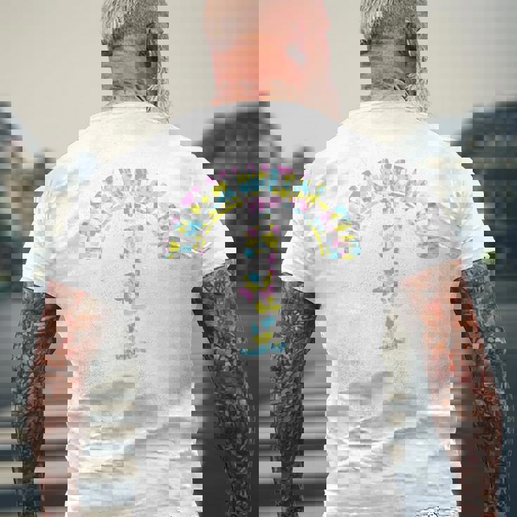 Itfテコンドー-夏のレインボータイダイを行う メンズTシャツ バックプリント 高齢者への贈り物