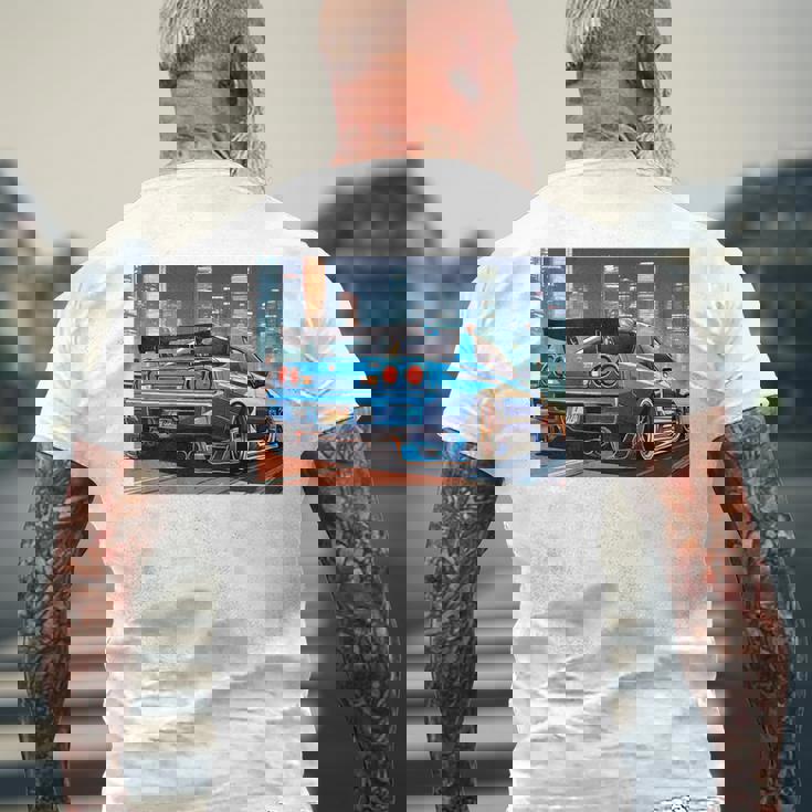 Jdmナイトドリフトレースカー東京スカイラインデザイン。 メンズTシャツ バックプリント 高齢者への贈り物