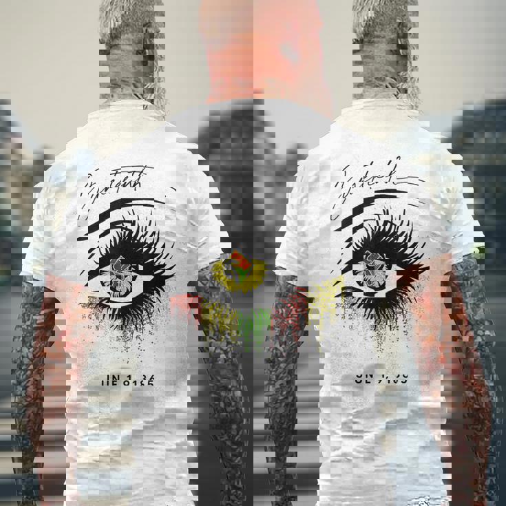 Junenth まつげ アフリカの目 美しい メンズTシャツ バックプリント 高齢者への贈り物