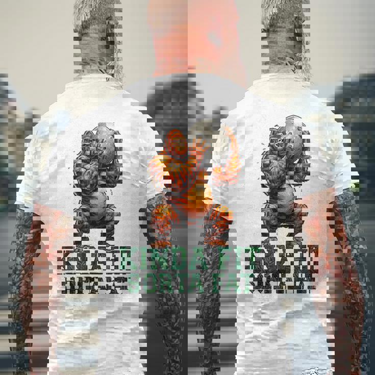 Kinda Fitorta Fat Gorilla ヘビーウェイトリフティング 面白いジム メンズTシャツ バックプリント 高齢者への贈り物