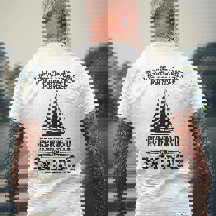 Life Is Just Aeries Obstacles セーリング ヨット メンズTシャツ バックプリント 高齢者への贈り物