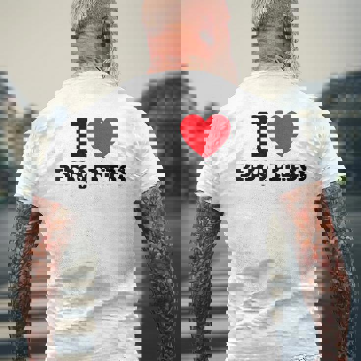 I Love Bbq リブ メンズTシャツ バックプリント 高齢者への贈り物