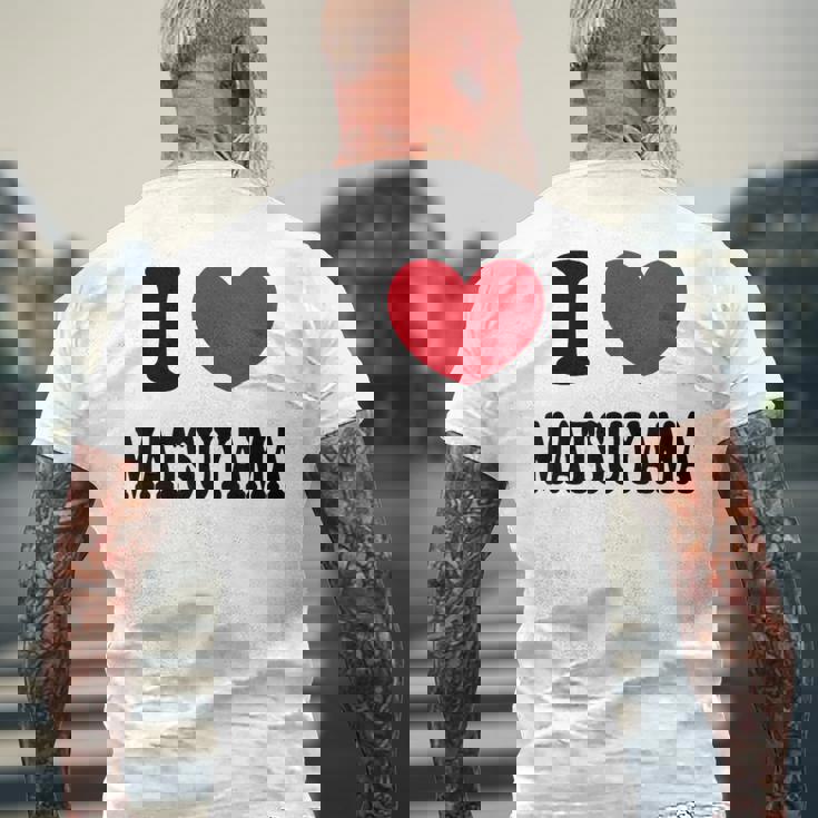 I Love Matsuyama アイ・ラブ松山 メンズTシャツ バックプリント 高齢者への贈り物