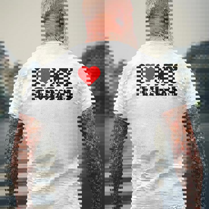 I Love My Husband I Heart My Husbandalentines Day メンズTシャツ バックプリント 高齢者への贈り物