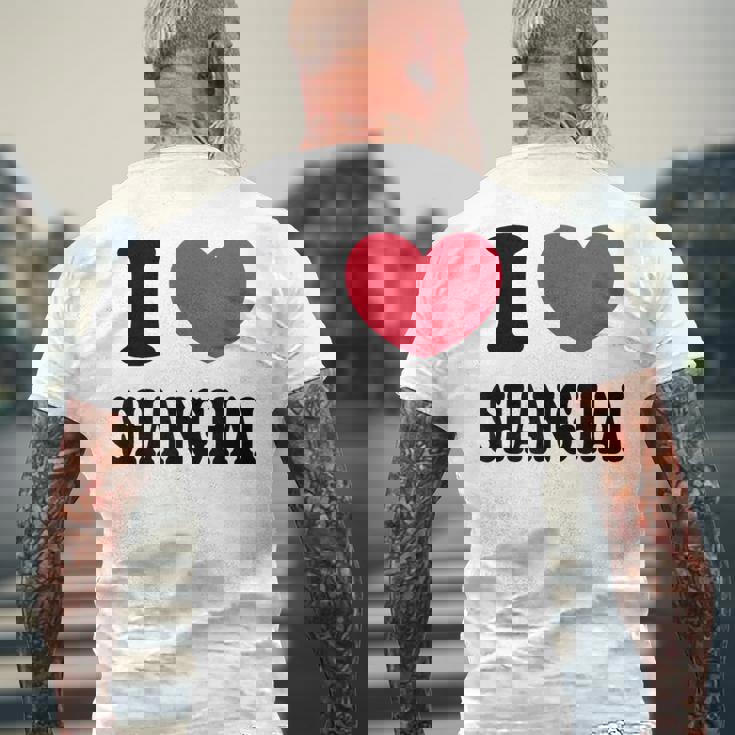 I Lovehanghai アイ・ラブ・シャンハイ メンズTシャツ バックプリント 高齢者への贈り物