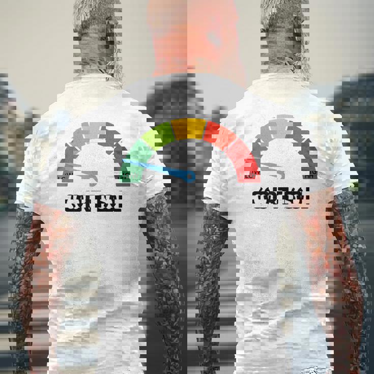 Low Cotisol Maxxing おもしろミーム ソーシャルメディア 自己改善 メンズTシャツ バックプリント 高齢者への贈り物